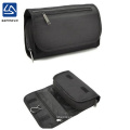 Compact hanging black foldable travel vanity bag,custom toiletry kit